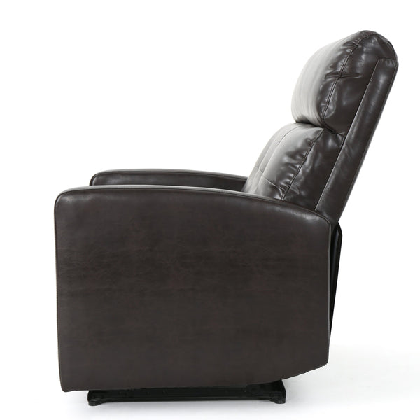 English Elm Christopher Knight Home® - Reclining Loveseat with Push-Back Recline, Plush Tufted Fabric Sofa, Compact Wall-Hugger Design Brown 61372.00PU
