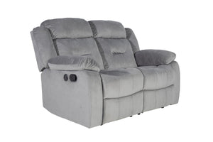 English Elm Recliner Velvet Tufted Loveseat with Manual Side Handle, Plush Arm Pillows for Ultimate Comfort and Style DARK GREY 59 L x 31 W x 26 H B089P240506
