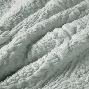 English Elm Full/Queen Arya Medallion Faux Fur Comforter Mini Set Aqua Embroidered Ultra Plush Machine Washable Elegance B03597230