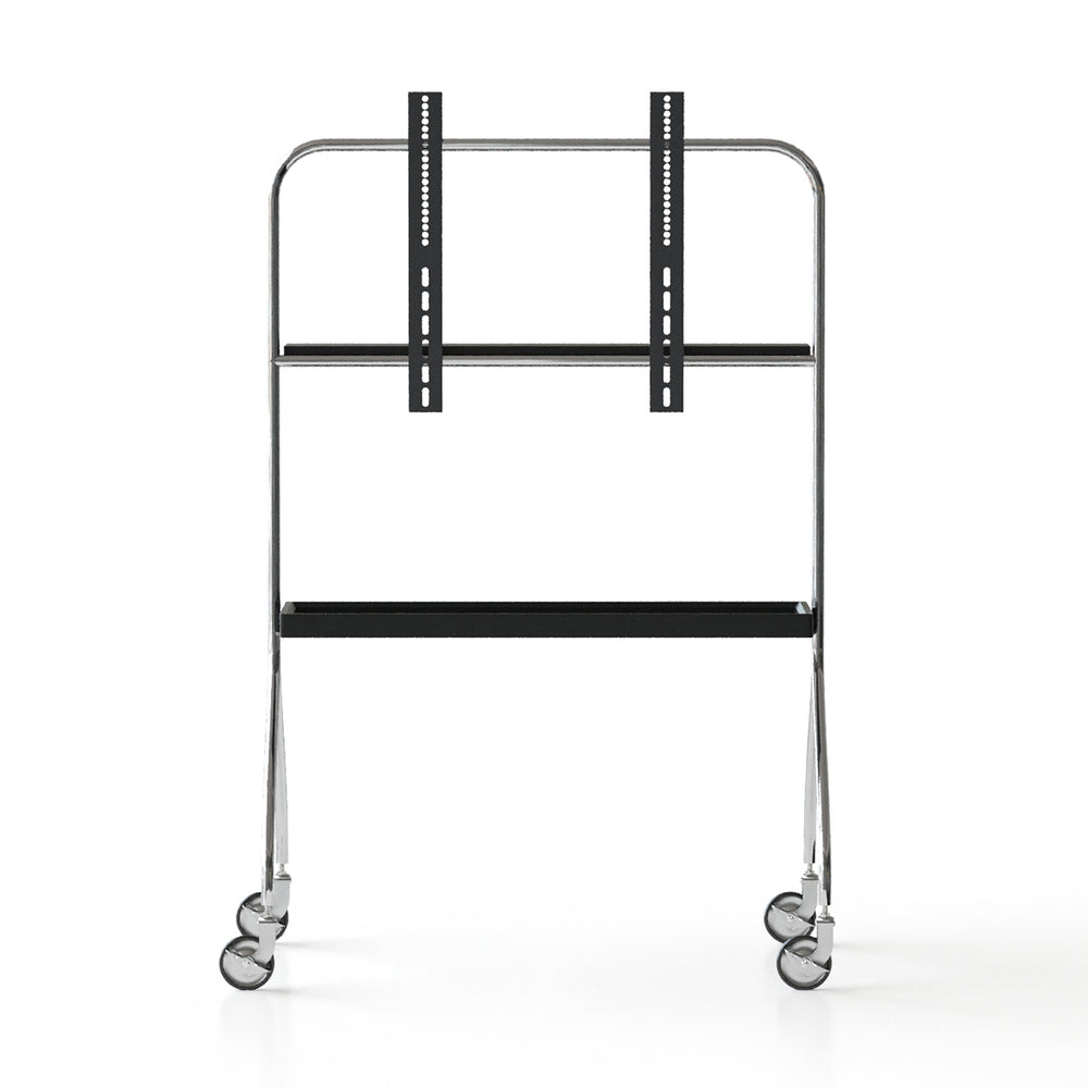 English Elm Walk 360° Movable TV Stand Antique Finish with Metal & Wood Shelves, Fits 43–70" TVs, 200lb Load Black W3318P307901