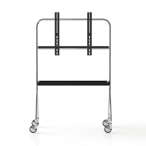 English Elm Walk 360° Movable TV Stand Antique Finish with Metal & Wood Shelves, Fits 43–70" TVs, 200lb Load Black W3318P307901