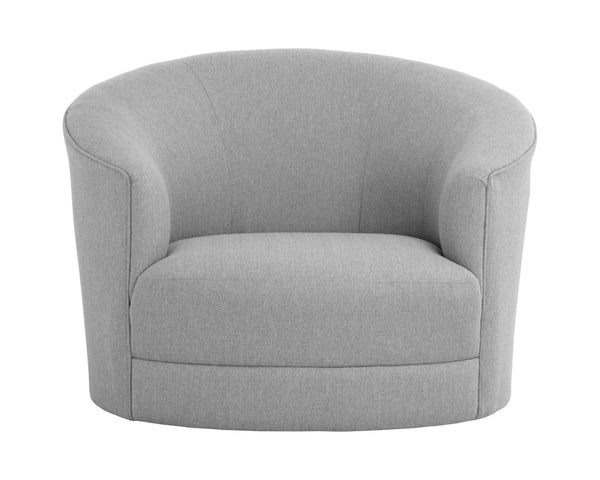 Sunpan GRIMALDI Swivel Armchair - Modern Comfort in Liv Dove Fabric, Sustainable Design for Everyday Elegance 108555