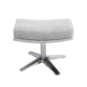 English Elm Comfortable Swivel Chair with Ottoman, Chenille Upholstery, Silver Metal Base, Plush Modern Comfort Gray 30 L x 35 W x 30 H B011P304985