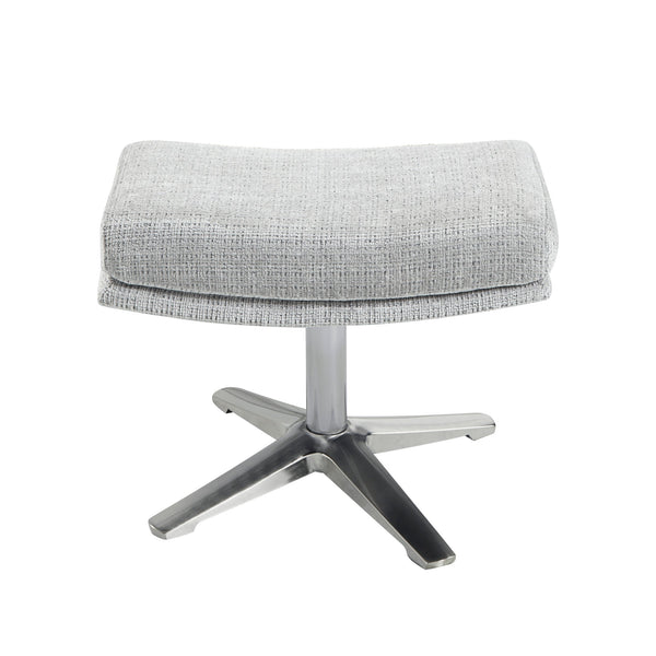 English Elm Comfortable Swivel Chair with Ottoman, Chenille Upholstery, Silver Metal Base, Plush Modern Comfort Gray 30 L x 35 W x 30 H B011P304985