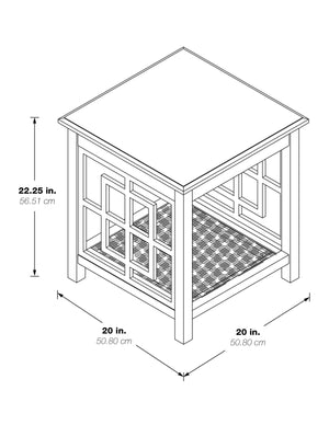 OSP Home Furnishings Cambridge Side Table Bone Finish