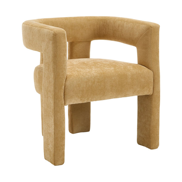 English Elm United We Win Chenille Barrel Accent Armchairs Set of Two for Living Room Dining Yellow W1568P389274