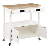 OSP Home Furnishings Radford Kitchen Cart White White