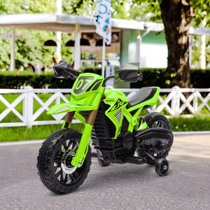 English Elm Qaba Kids Electric Dirt Bike 6v Battery Powered Ride on with Training Wheels Ages 3 to 8 W2225P249807