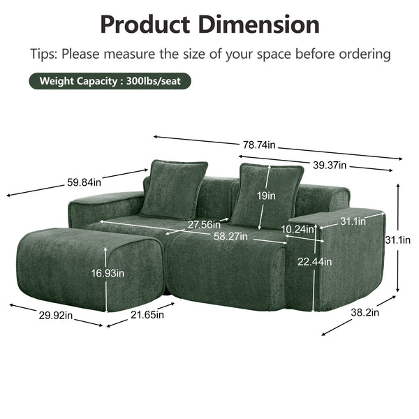 English Elm Streamlined Velvet Modular L-shape Sectional Sofa with Cloud Foam and French Piping Green W3041S00364