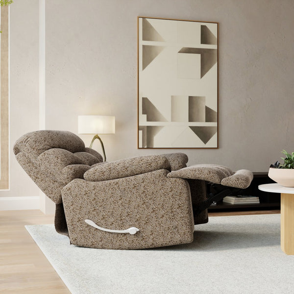 English Elm Swivel Glider Recliner Plush Upholstered Chair for Contemporary Living Rooms Brown B339P422559
