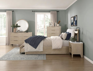 English Elm Modern Oak Veneer Five Drawer Vertical Chest Ceruse Finish Bedroom Storage B011P470022
