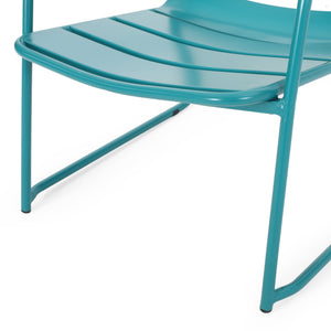 English Elm Christopher Knight Home® - CONRAD Chair with Sleek Iron Frame, Comfortable Curved Seat, Durable Outdoor/Indoor Accent Seating Teal 65197.00T