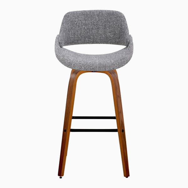 English Elm Fixed-height Industrial Counter Stools Tufted Faux Leather Black Metal Set of 2 B202S02158