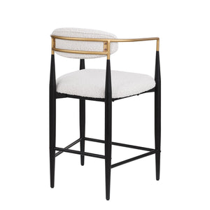 English Elm Christopher Knight Home® - Counter Stool Set Of 2 - Modern Minimalist Boucle Upholstered Stools With Elegant Iron Frame N771P249370B