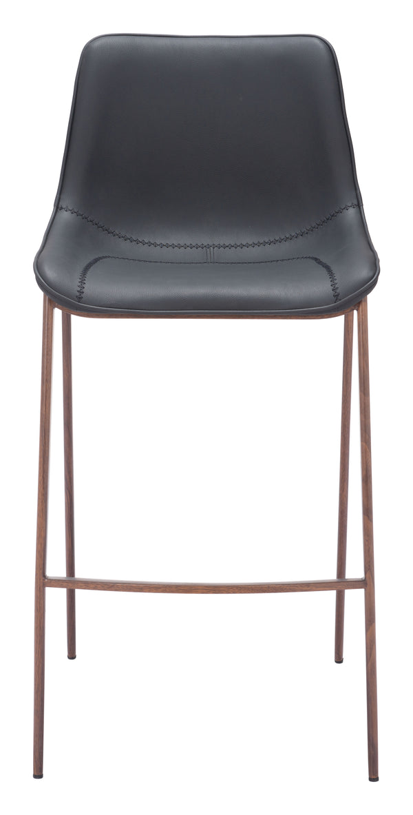 Magnus Barstool - Set of 2 Black & Walnut 109937 Zuo Modern