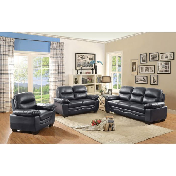 English Elm Glory Marta G674-L Loveseat with Pocket Coil Seating, PU Upholstery, Removable Backs, Durable Design Black 15 L x 60 W x 31 H B078108386