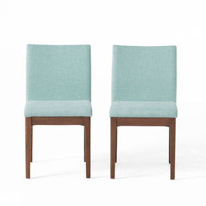 English Elm Dining Chair Set of Two Armless Upholstered Seats with Rubberwood Legs Modern Style Mint 58924.00MNT
