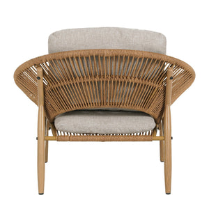 English Elm Christopher Knight Home® - Cyril Outdoor Papasan Lounge Chair - Light Brown Wicker & Beige Cushion For Stylish Relaxation N775P290578B