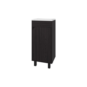 English Elm FM Modern Floating Bathroom Vanity with Integrated Sink and Soft-Close Door for Sleek Storage Wenge 33.9 L x 18.9 W x 11 H B128P293882