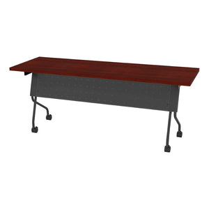 OSP Home Furnishings 6' Nesting Training Table Flip Top Laminate Surface with Locking Casters for Offices Cherry 84226TC