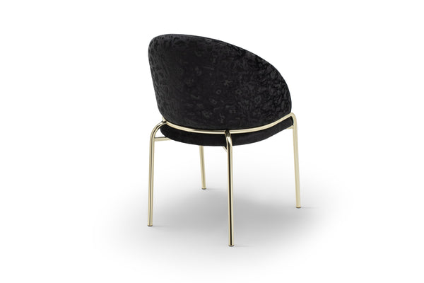 English Elm Onyx Luxe Velvet & Chenille Accent Chair with Gold Metal Frame — Plush Comfort, Durable Chic (96) Black B009P332650