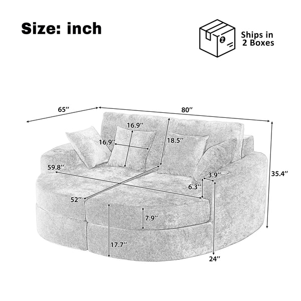 English Elm Swivel Barrel Accent Chair Chenille Tufted Round Club Seat for Living Room Lounge Black N719S002240B