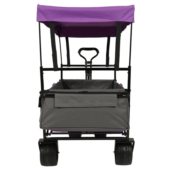 English Elm 480lbs Foldable All-terrain Wagon with Canopy Mosquito Net for Camping Outdoor W2932P253226