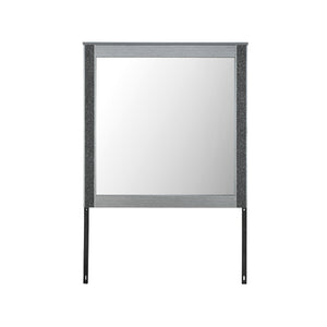 English Elm Lorenzo Sleek Silver Mirror with Glittered Detailing, Large Scale Solid Wood Frame, Dresser-Ready B201P299018