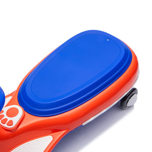English Elm 12v Kids Ride on Wiggle Car with Dual Motors Led Wheels Bluetooth and Triangular Frame Blue,Red W1578P390176