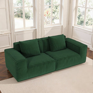 English Elm Modular Modular Sofa: Versatile Cloud Velvet Sofa Bed In Green, Perfect For Comfort & Space-Saving Solutions W3147S00027