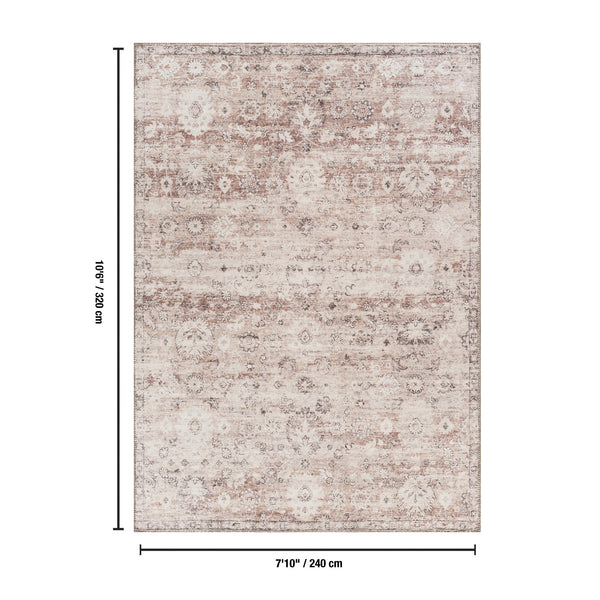 English Elm Majestic Traditional Geometric Area Rug Stain Resistant Polyester for Living Rooms B186P428843