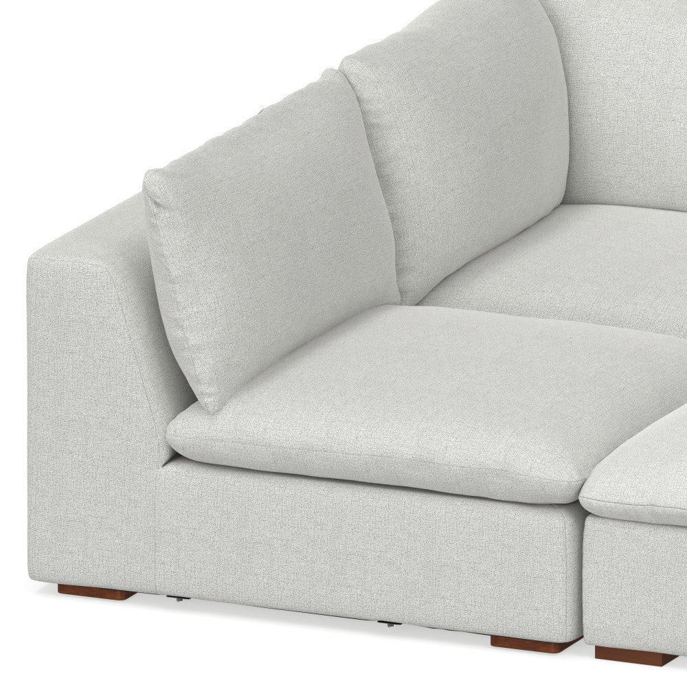 English Elm Jasmine Cloud Grey Pit Sectional Sofa U-Shaped 124" Modular Sofa Bed, Performance Fabric, 1800lb Capacity B136P199251