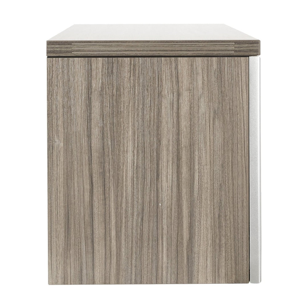 OSP Home Furnishings Wall-mount Overhead Cabinet with Glass Doors for Kitchen or Office Vertical Storage NAPURB-WM48DG