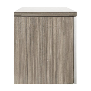 OSP Home Furnishings Wall-mount Overhead Cabinet with Glass Doors for Kitchen or Office Vertical Storage NAPURB-WM48DG