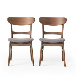 English Elm [video] Rubberwood Dining Chairs Set of 2 Upholstered Mid-century Seats for Modern Homes 58915.00DGY