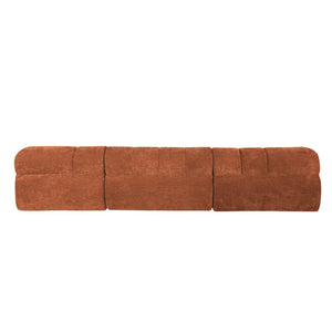 English Elm 122" Low Profile L-shaped Sectional with Chaise High Density Foam Modern Living Room Orange N767P408805G