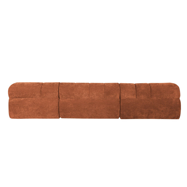 English Elm 122" Low Profile L-shaped Sectional with Chaise High Density Foam Modern Living Room Orange N767P408805G