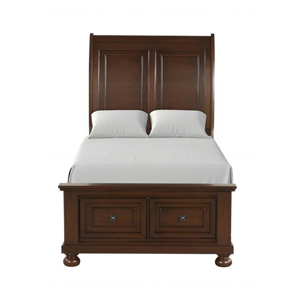 English Elm Meade Sleigh Bed In Dark Cherry Finish - Elegant Twin Bed With Storage Drawers, No Mattress Included B078S00647