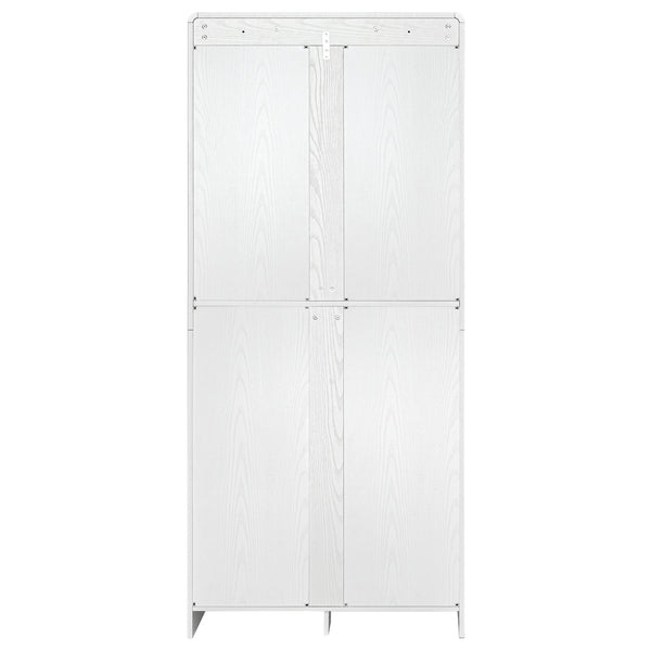 English Elm K&k Farmhouse Pantry Cabinet 72 Inch Tall Mdf Cupboard with Adjustable Shelves White N707S000021W
