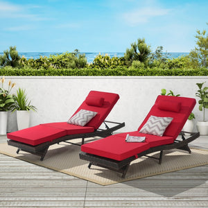English Elm Outdoor Wicker Reclining Chair Set Of 2 – Stylish, Durable Lounge Chairs For Poolside & Garden Bliss W874P264725-GIGA