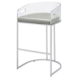 English Elm Mello Acrylic Back Leatherette Barstools with Chrome Legs for Kitchen Islands B062P451803