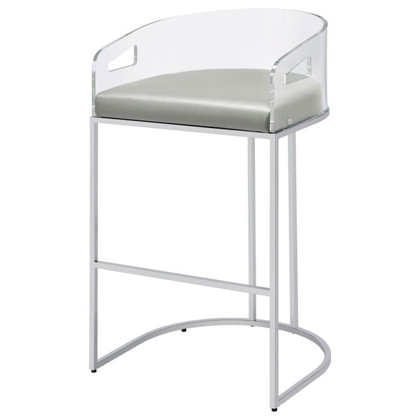 English Elm Mello Acrylic Back Leatherette Barstools with Chrome Legs for Kitchen Islands B062P451803