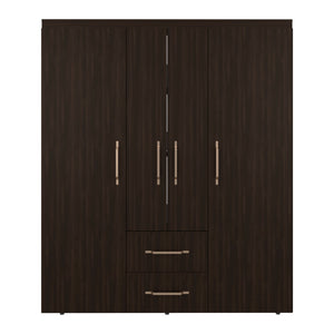 English Elm Bethel Slim Profile Wardrobe Armoire with Hanging Rods Open Shelves and Drawer B128S00245