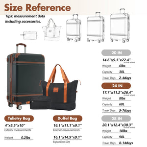 English Elm Hardshell Abs Suitcase Set with Duffel and Toiletry Bag Tsa Lock Spinner Wheels Black N732P193484B