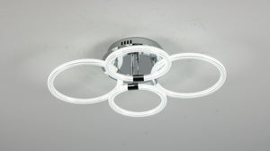 English Elm Modern Acrylic Ring Flush Mount Led Fixture Dimmable Remote Six Rings Four Heads T3177P283987