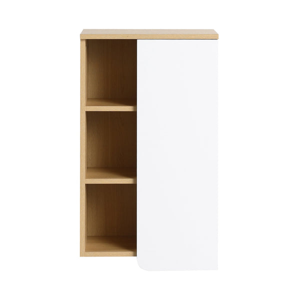 English Elm 16" Slim Wall Mounted Bathroom Cabinet Plywood Open Shelves Scandinavian Storage W3450P440614