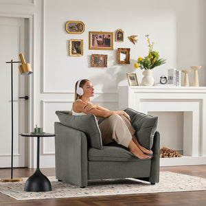 English Elm Modern Chenille Oversized Armchair - Cozy Accent Chair For Living Room, Bedroom, And More! W2997P236147