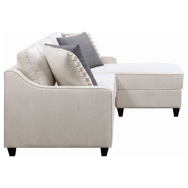 English Elm Isla Platinum L-Shaped Upholstered Sectional Sofa with Reversible Chaise, Plush Seats & Throw Pillows B062P357788