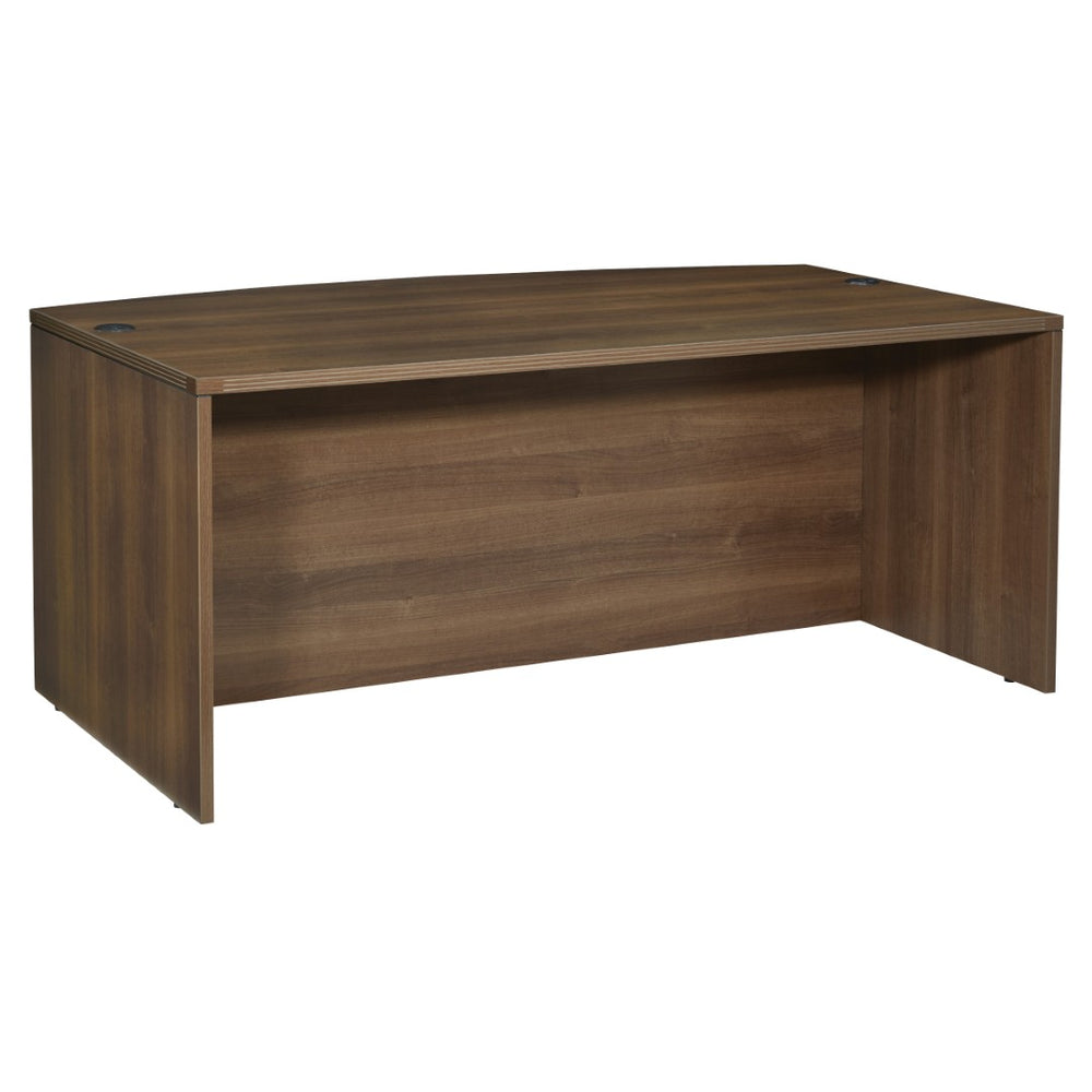 OSP Home Furnishings Napa Bow Front Executive Desk Shell with Scratch Resistant Surface for Modern Offices NAP-89-PCW