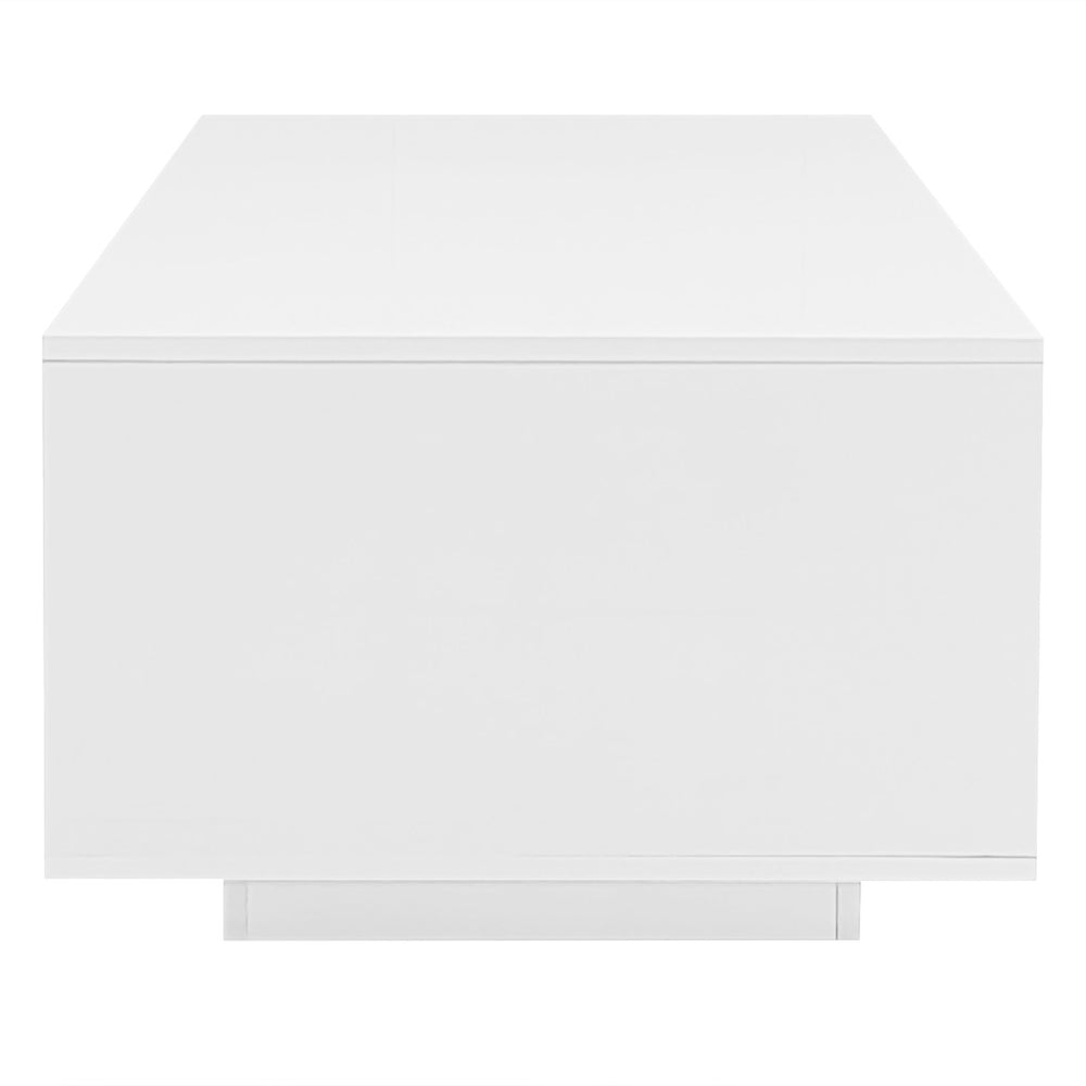 English Elm Vibe Modern High Gloss Rectangle Coffee Table With Storage & 16-Color Led Lights For Stylish Living Room N724P294656K-GIGA